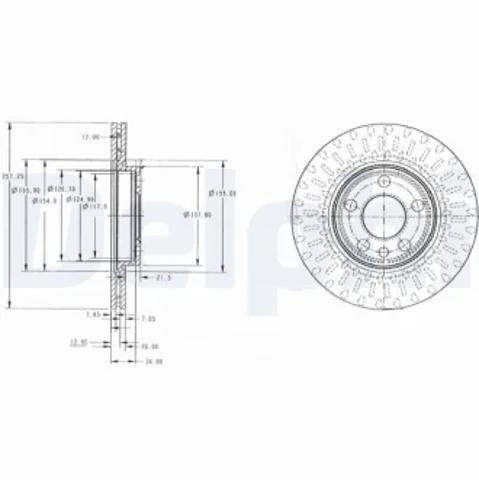Передний тормозной диск BG3222 DELPHI