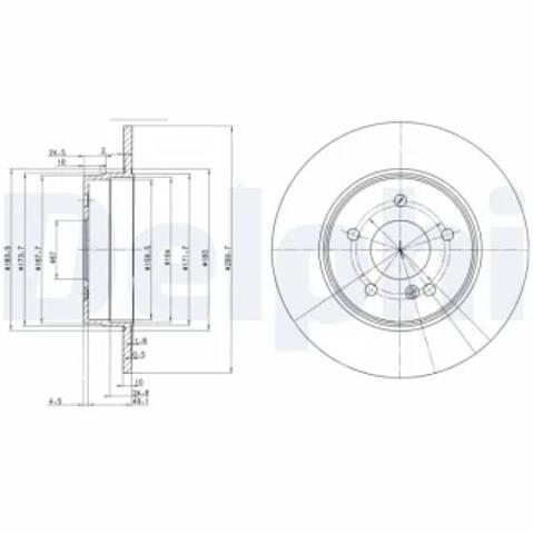 Диск тормозной задний BG3239C DELPHI