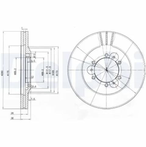 Диск тормозной передний BG3378 DELPHI