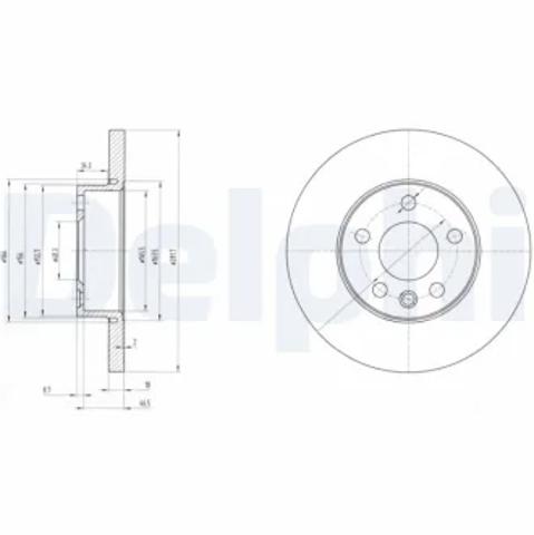 Тормоз дисковый передний BG3415 DELPHI