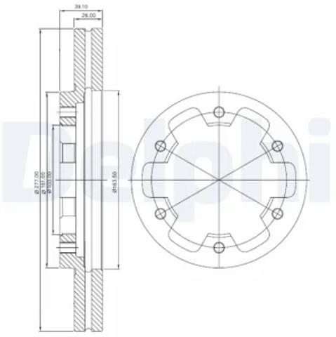 Диск тормозной передний BG3422 DELPHI