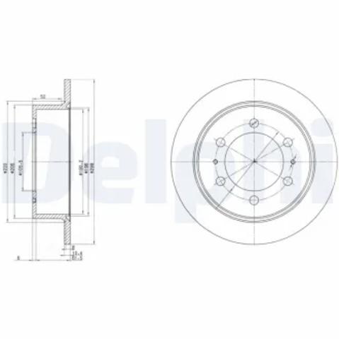 Диск тормозной задний BG3522 DELPHI