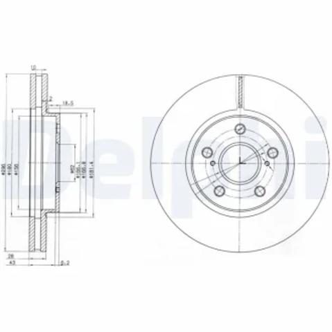 Передний тормозной диск BG3735 DELPHI