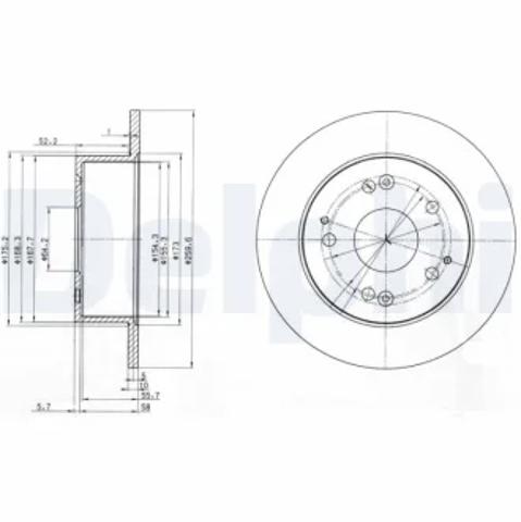 Тормозные диски BG3745 DELPHI