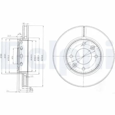 Диск тормозной передний BG3800 DELPHI