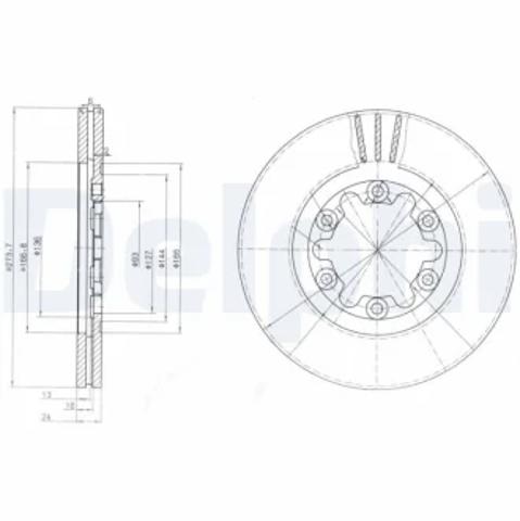 Передний тормозной диск BG3809 DELPHI