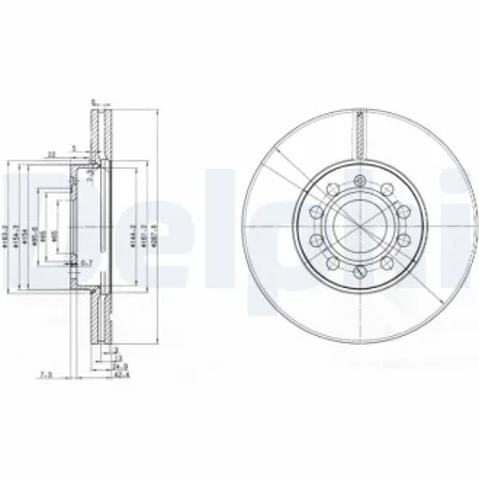 Тормоз дисковый передний BG3833C DELPHI