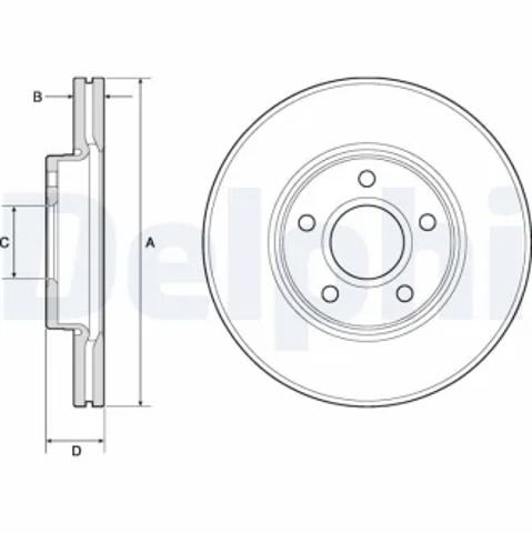 Тормоз дисковый передний BG3868C DELPHI