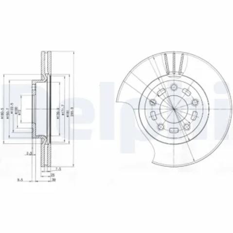 Диск тормозной передний BG3928 DELPHI