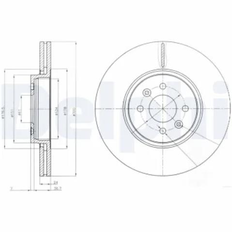 Диск тормозной передний BG3929 DELPHI