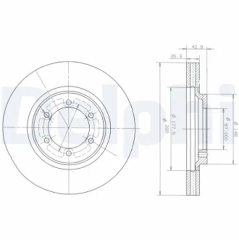 Тормоз дисковый передний BG3936 DELPHI