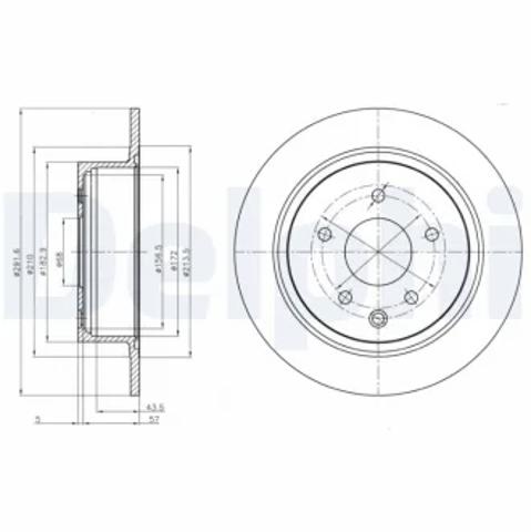 Задний тормозной диск BG4108C DELPHI