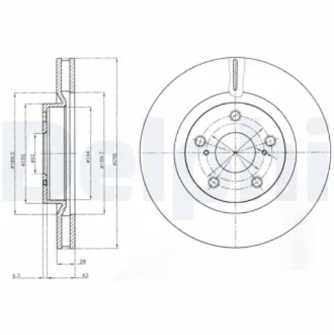Передний тормозной диск BG4114C DELPHI