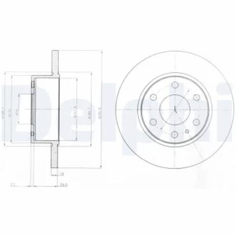 Диск тормозной задний BG4164 DELPHI