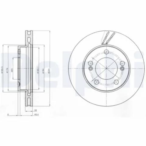 Передний тормозной диск BG4206 DELPHI