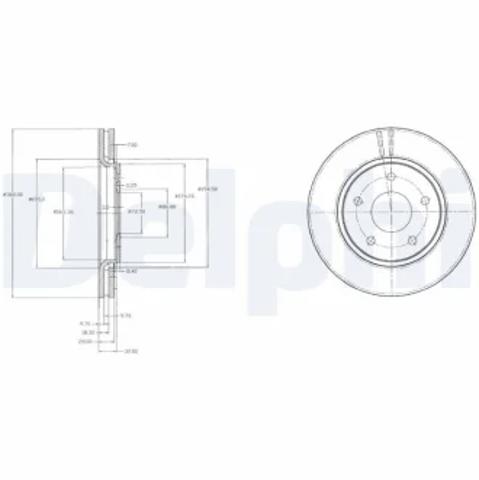 Диск тормозной передний BG4212 DELPHI
