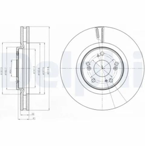 Передний тормозной диск BG4225 DELPHI