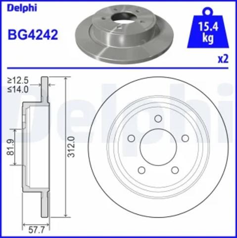 Тормозной диск BG4242 DELPHI