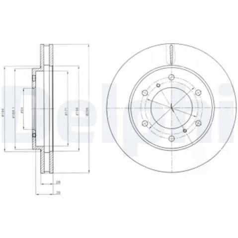 Тормоз дисковый передний BG4257 DELPHI