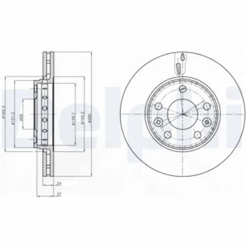 Тормоз дисковый передний BG4265C DELPHI