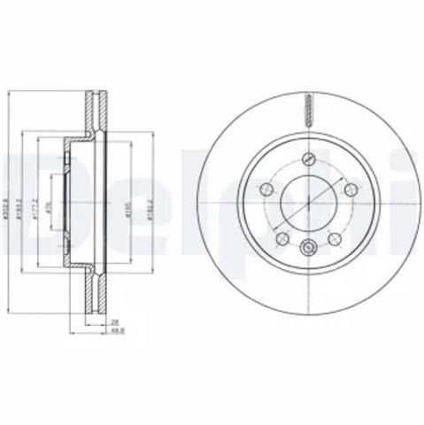 Диск тормозной передний BG4343C DELPHI