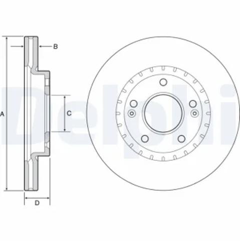 Диск тормозной передний BG4565C DELPHI