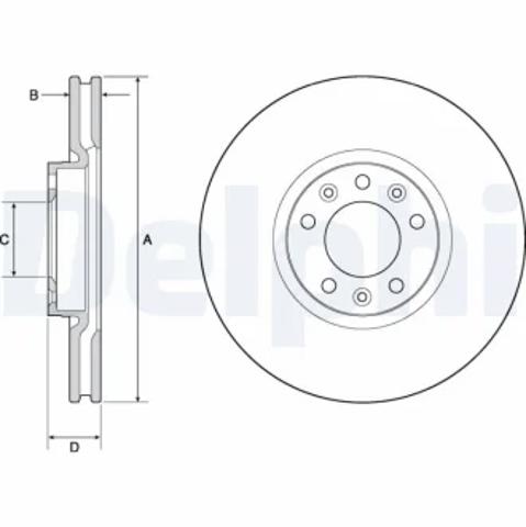 Диск тормозной передний BG4696C DELPHI