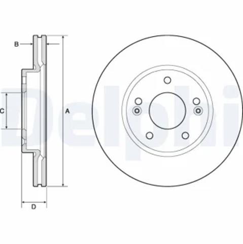 Передний тормозной диск BG4745C DELPHI