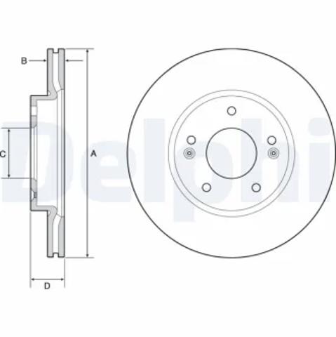 Диск тормозной передний BG4955C DELPHI