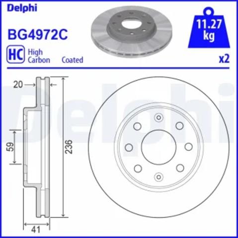 Ротор тормозной BG4972C DELPHI