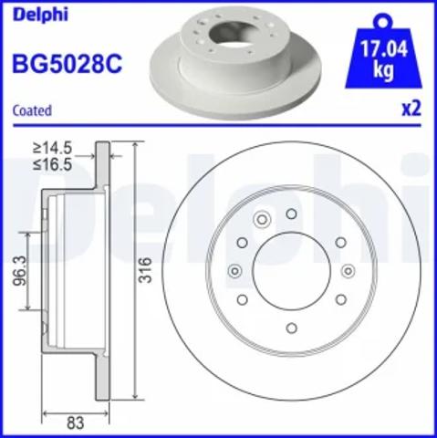 Дисковый тормоз BG5028C DELPHI