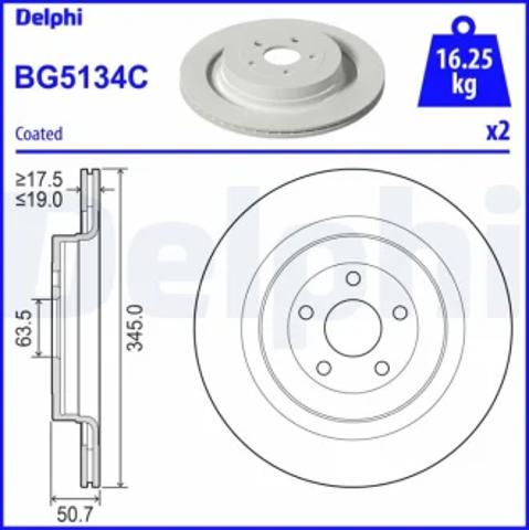 Задний дисковый тормоз BG5134C DELPHI