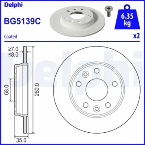 Тормозной диск BG5139C DELPHI