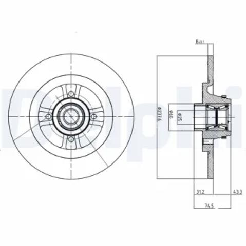 Диск тормозной задний BG9025RS DELPHI