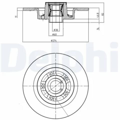 Диск тормозной задний BG9026RS DELPHI