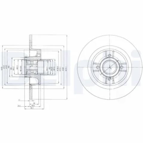 Задний дисковый тормоз BG9029RS DELPHI
