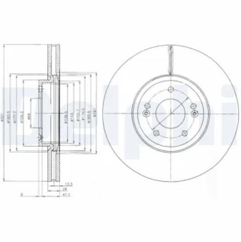 Передний тормозной диск BG9056C DELPHI