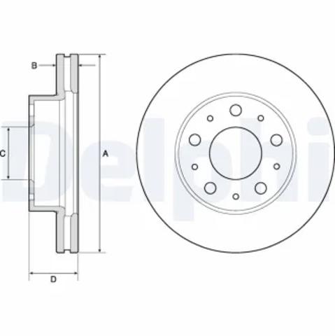 Диск тормозной передний BG9180C DELPHI