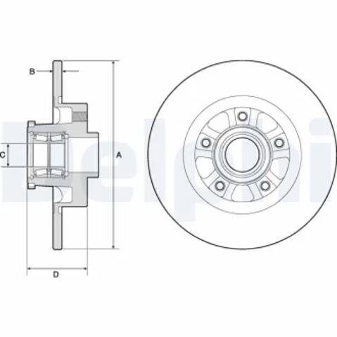 DELPHI BG9190RSC Диск тормозной задний в наличии Ужгород
