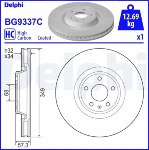 Ротор тормозной BG9337C DELPHI