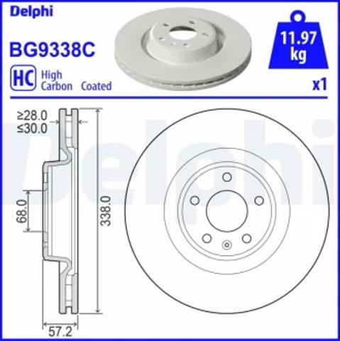 Ротор тормозной BG9338C DELPHI