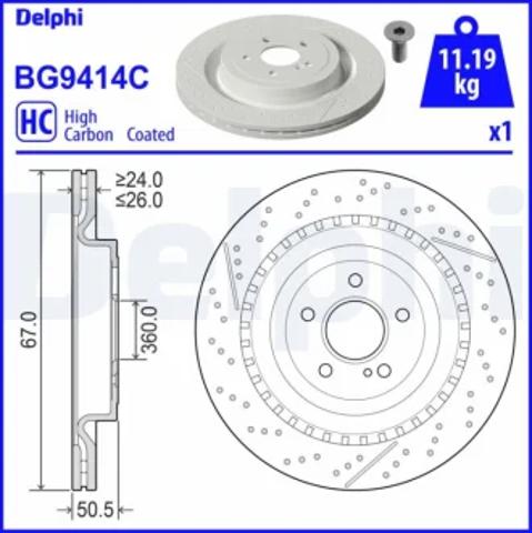 Ротор тормозной BG9414C DELPHI