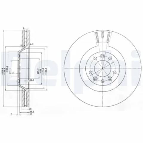 Тормоз дисковый передний BG9844 DELPHI
