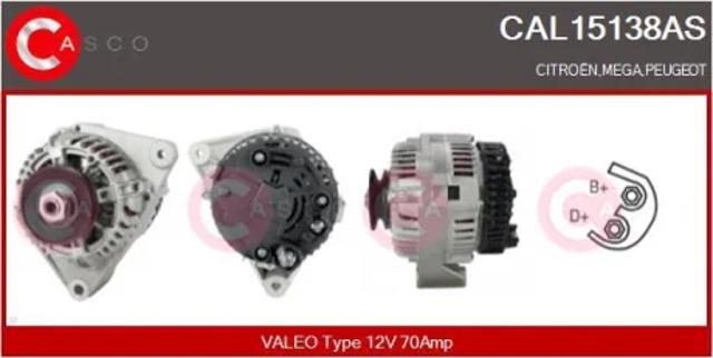 Генератор автомобильный CAL15138AS CASCO