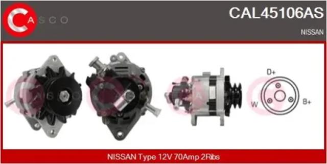 Автомобильный генератор CAL45106AS CASCO
