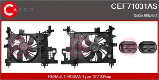 Диффузор радиатора охлаждения в сборе с мотором и крыльчаткой CEF71031AS CASCO