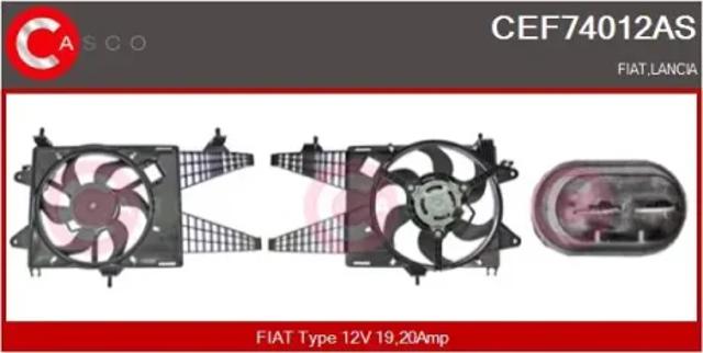 Диффузор радиатора охлаждения в сборе с крыльчаткой CEF74012AS CASCO