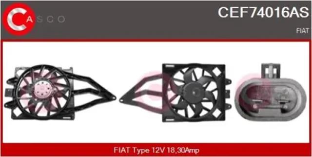 Диффузор радиатора охлаждения в сборе с мотором CEF74016AS CASCO