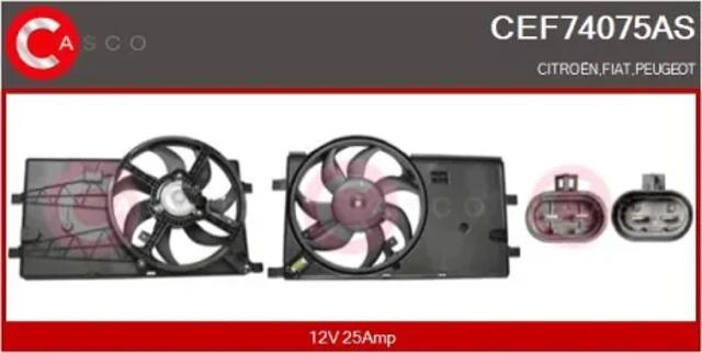 Диффузор радиатора охлаждения в сборе с мотором и крыльчаткой CEF74075AS CASCO