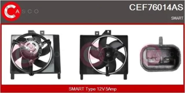 Диффузор радиатора охлаждения в сборе с мотором и крыльчаткой CEF76014AS CASCO